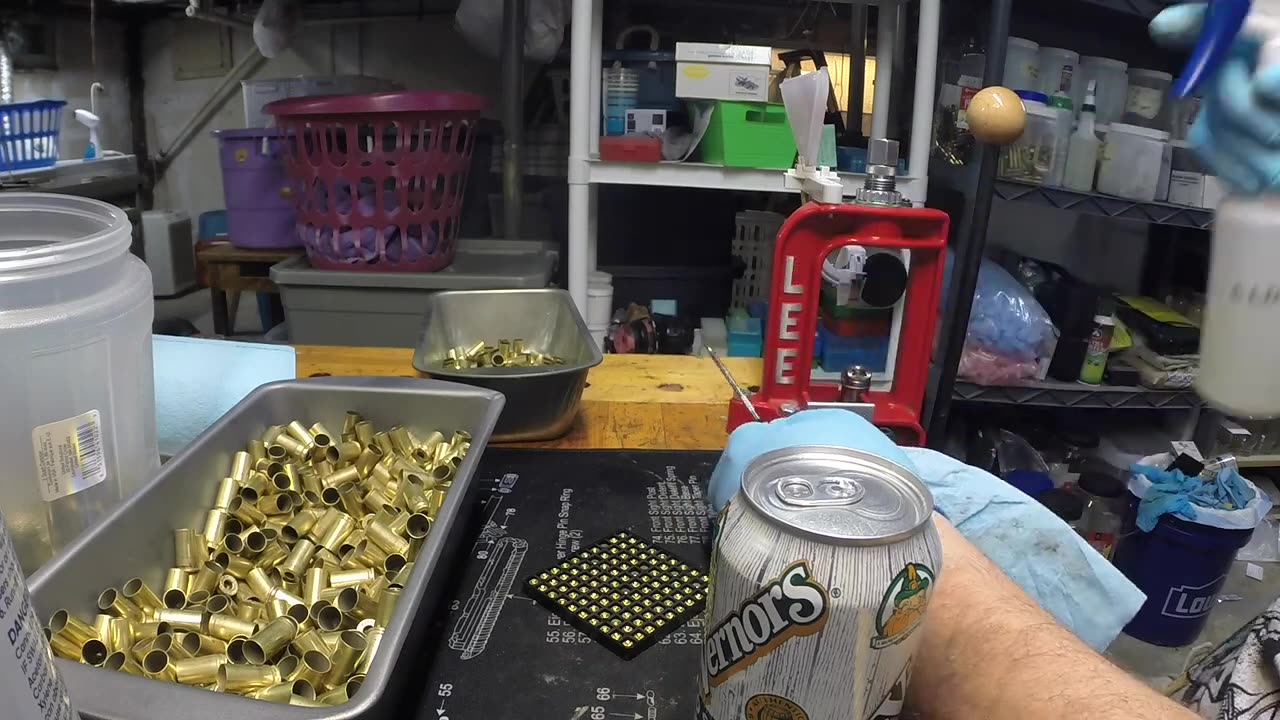 Priming and Expanding Flaring 9MM 9x19 Luger Brass Cases For Reloading On Lee Breech Lock Challenger