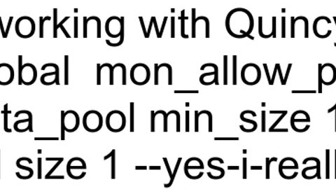 Resizing Pool to 1 has been disabled by default on Ceph Pacific stable 60