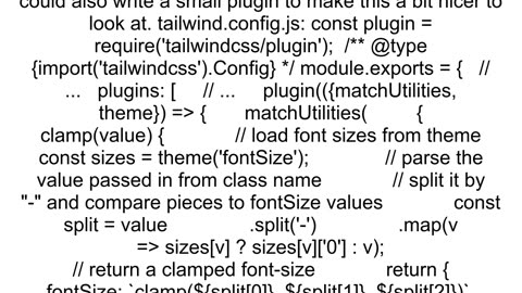 How to clamp font size using TailwindCSS