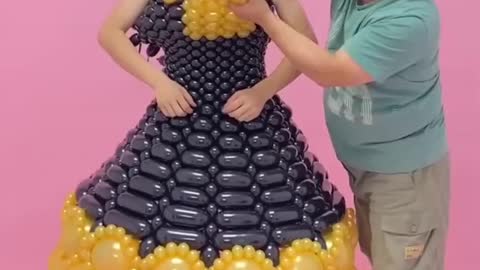 So💗👗 Satisfying Belons🎈💗👗 Work Making Dress🎈💗👗.#shorts #oddlysatisfying #dress #respect #viral