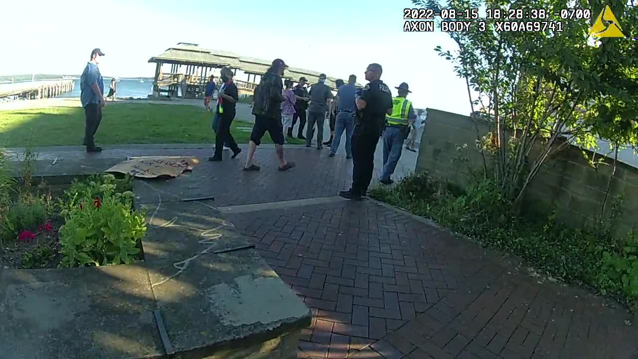 Port Townsend Police Cam Footage as we Leave, hardly any sound. #LetJulieSwim Press Conference.