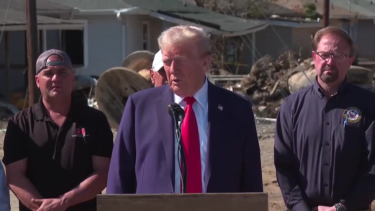 Trump Handles Reporters' Questions Smoothly As He Surveys Hurricane Damage In North Carolina