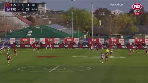 Footy commentator talks about player Ash Brazill during AFLW game