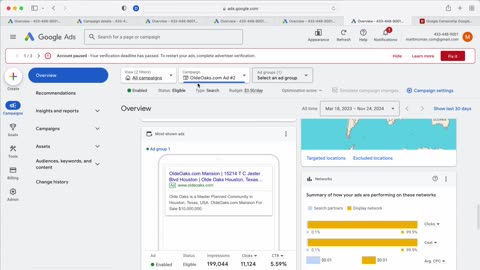 Olde Oaks Google Ads Account OldeOaks.com Google Ads Censored By Google November 24, 2024