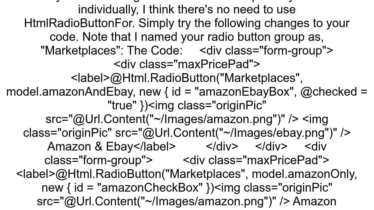 ASPNET MVC Multiple Radio Buttons selections being allowed why