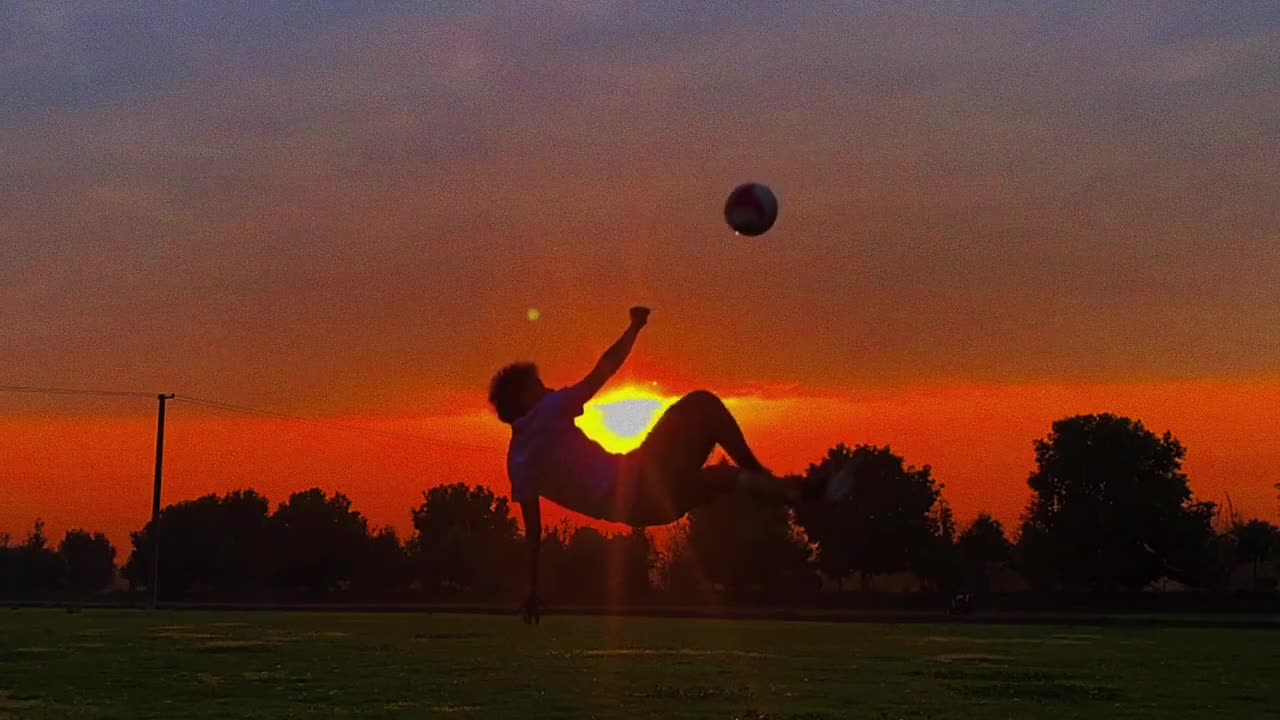 football at sunset