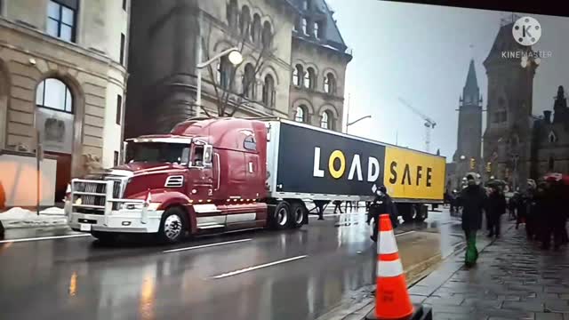 MOMENT LOAD SAFE TRUCKER ESCORTED OUTTA OTTAWA