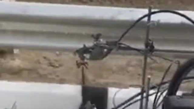 Painting the curb on the highway