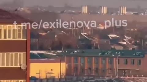 Extreme close-up footage of a Ukrainian drone striking a target in Grozny, Chechnya.