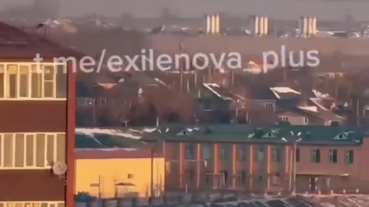 Extreme close-up footage of a Ukrainian drone striking a target in Grozny, Chechnya.