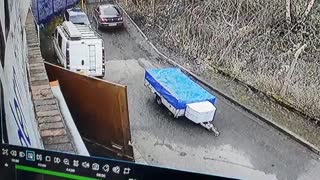 Fierce Storm Blows Security Gate into Unsuspecting Man