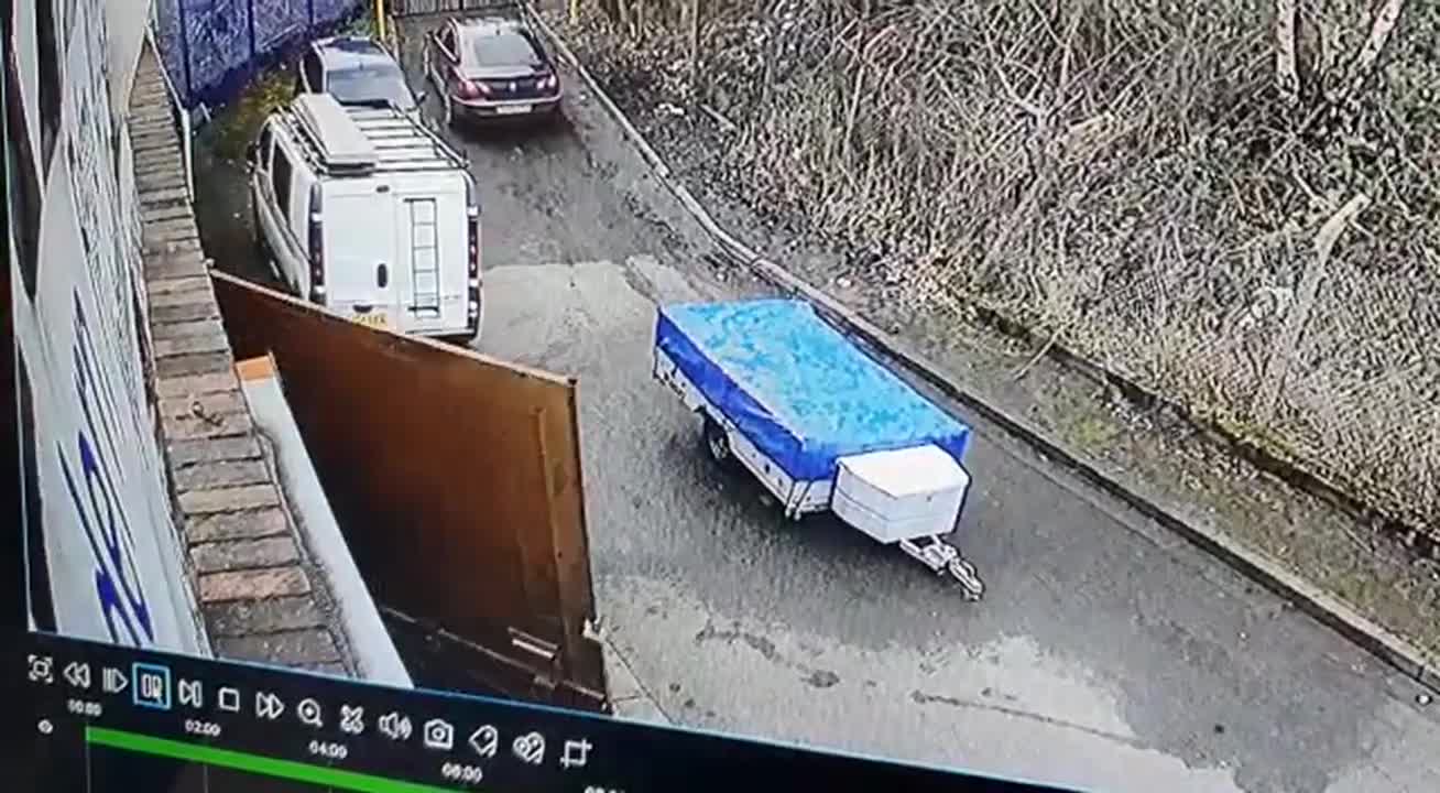 Fierce Storm Blows Security Gate into Unsuspecting Man