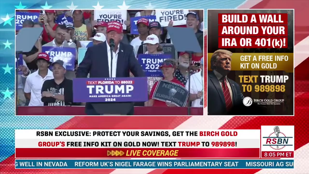 FULL SPEECH: President Trump Holds a Rally at Trump National in Doral, Florida - 7/9/24