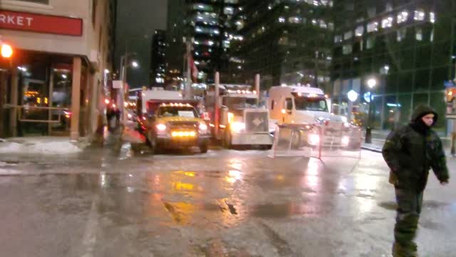 Ottawa February 6 - Freedom Protest Showing again how respectful the protesters are in the evening.