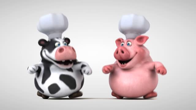 Cow And Pig Chefs Animation
