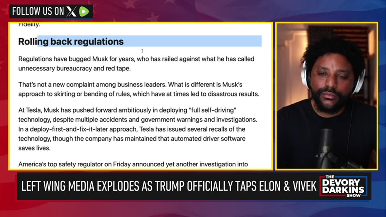 DeVory Darkins-Left-Wing Media EXPLODE as Elon & Vivek Prepare to DISMANTLE the GOV