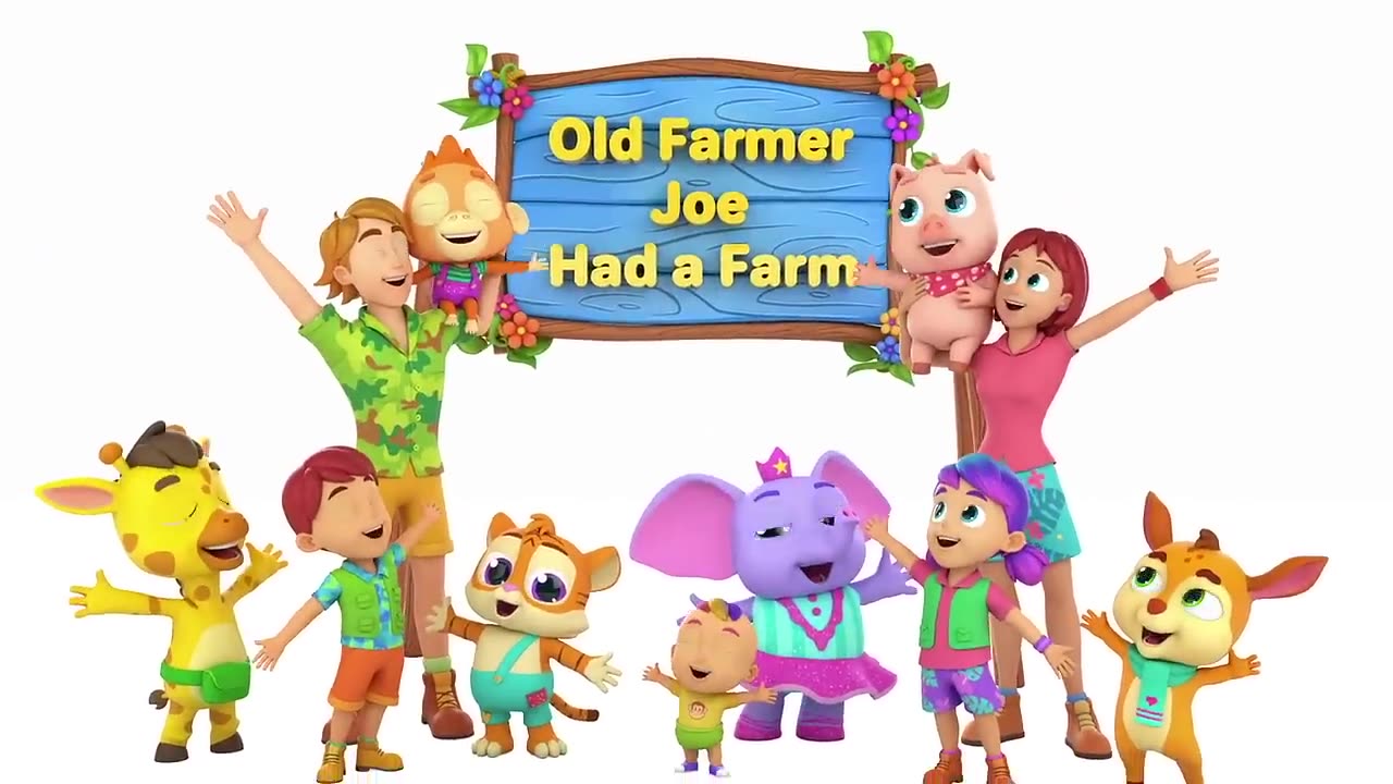 Old Farmer Joe Had A Farm | Joe's Farm Song For Kids | Nursery Rhymes and Baby Songs with Zoobees