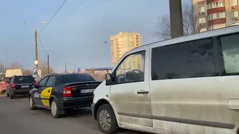 24.02.2022. The war has begun!!! There are huge queues at gas stations in Kiev.