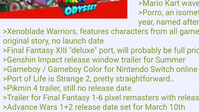 Nintendo direct leak Feb 8th