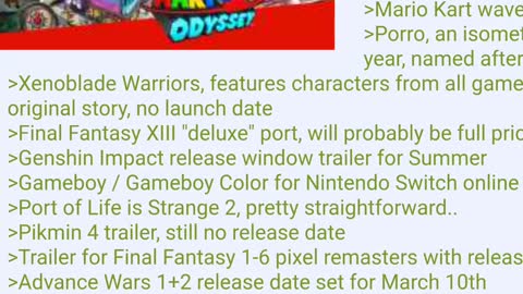 Nintendo direct leak Feb 8th