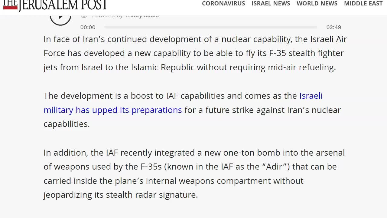 Big Move: Israel Makes Dramatic Upgrades to Military Plans to Attack Iran