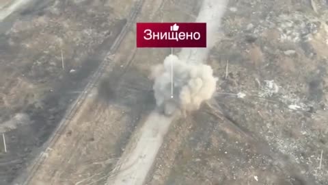 Russian T-64BV Destroyed By Direct Hit
