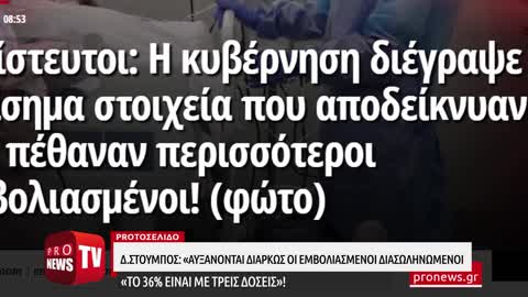 ΣΚΑΪ: «Αυξάνονται διαρκώς οι εμβολιασμένοι διασωληνωμένοι – Το 36% είναι με τρεις δόσεις»!
