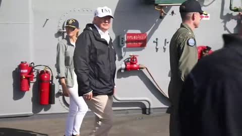 Donald Trump Visit Sailor and Marines