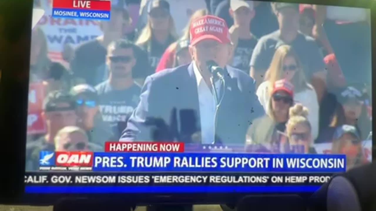 OAN president Trump rallies supporters in Wisconsin Saturday 04:05 pm