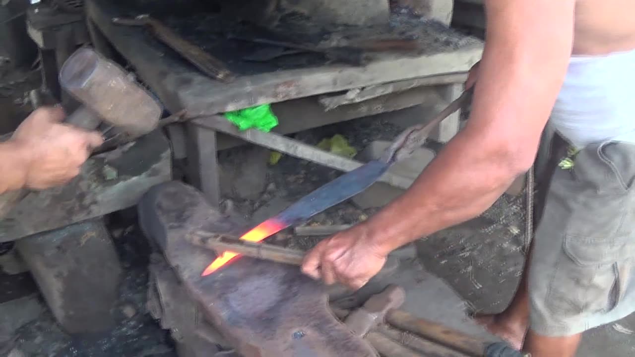 A Bolo knife maker in the Philippines