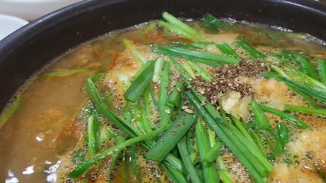 Boiled mud fish soup Korean restaurant