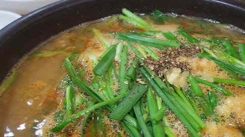 Boiled mud fish soup Korean restaurant