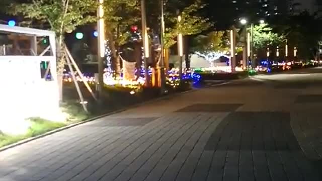 Night view of a beautiful street in Korea