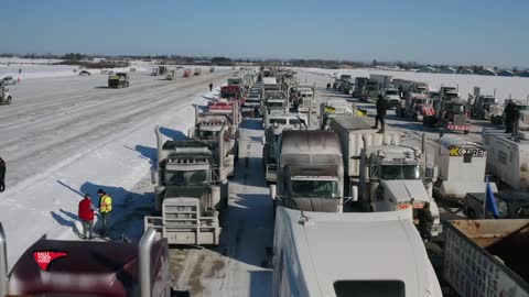 Drone - Bobtailing trucks from part of the western convoy