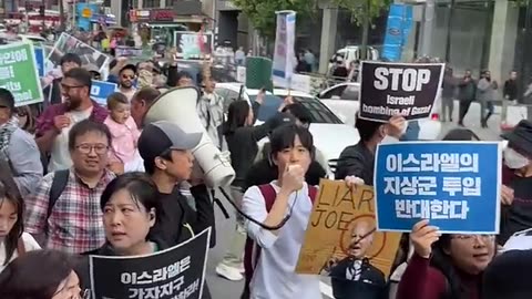 Korean Muslim protest free Palestine