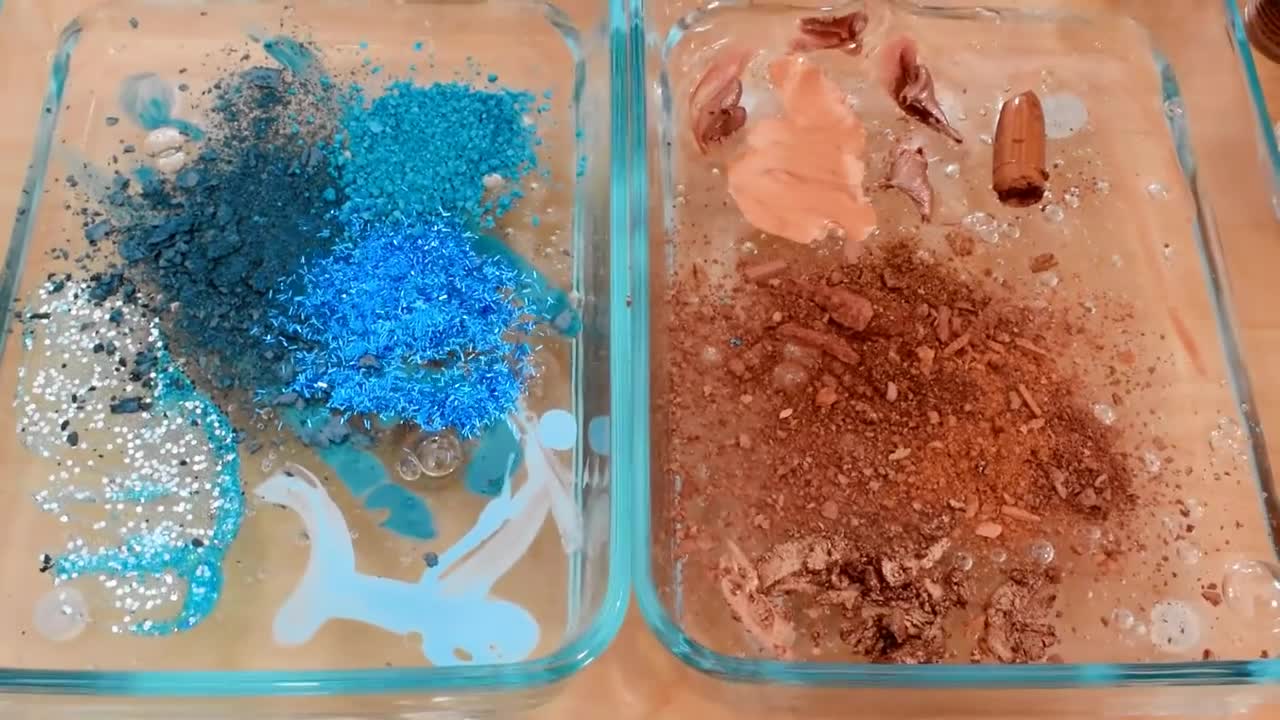 Mixing Makeup Eyeshadow Into Slime! Teal vs Copper Special Series Part 43 Satisf