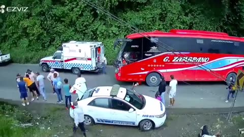 2 killed after bus runs over paramedics, people getting treated for prior road accident in Ecuador