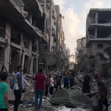 The massive destruction caused by Israeli war planes in the Nsairat refugee camp. 23.10.23