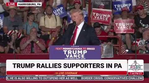 Trump responds to J6 committee’s “bullsh*t” during Harrisburg, PA rally