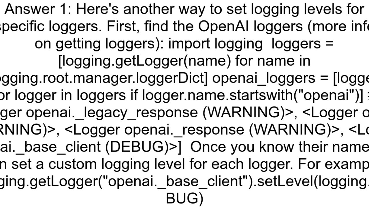 Logging in the Open AI python library