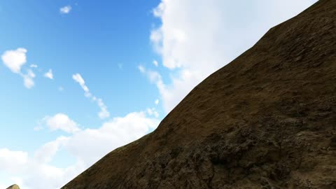 Dirt hill with the sky in the background, 3D