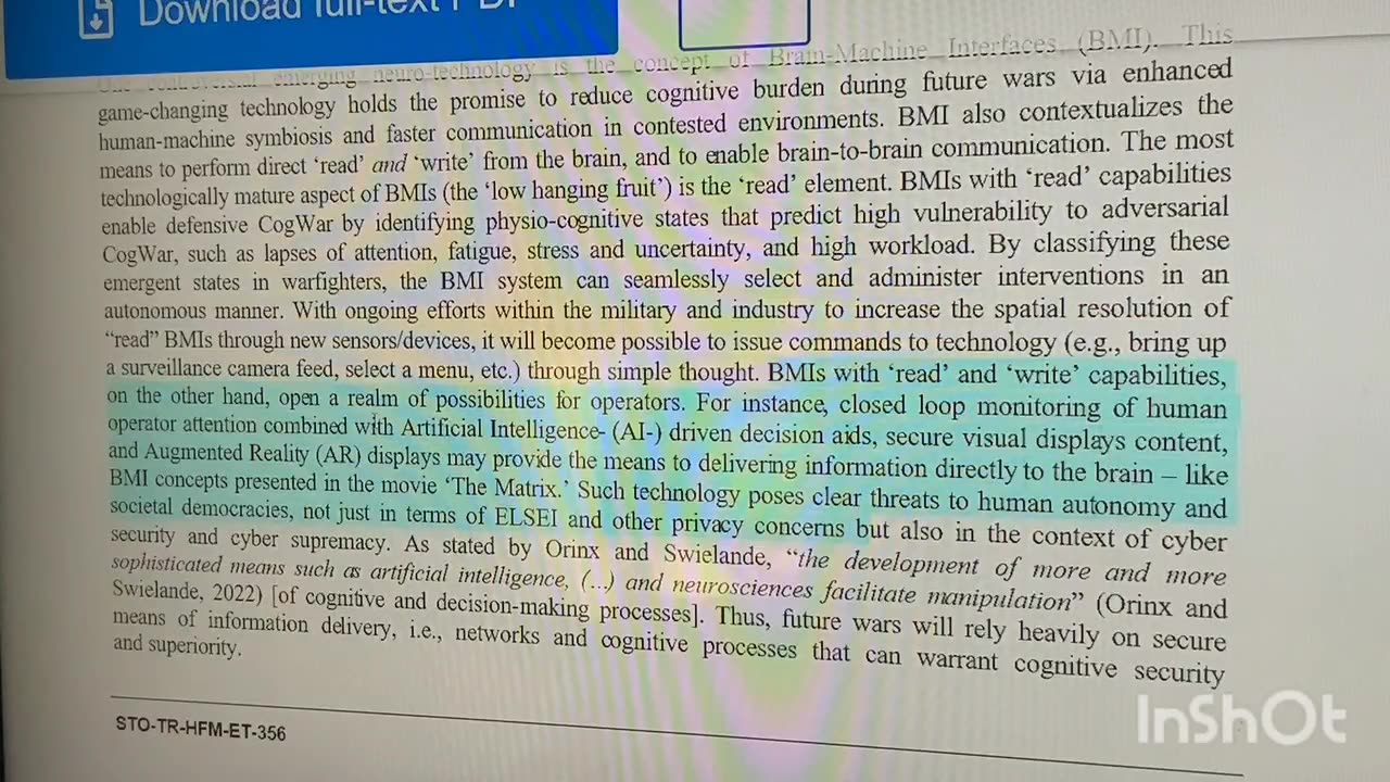 Mitigating and Responding to Cognitive Warfare - The NATO Science and Technological Organization (STO) Human Factors and Medicine (HFM) Exploratory Team (ET) Cogwar2023