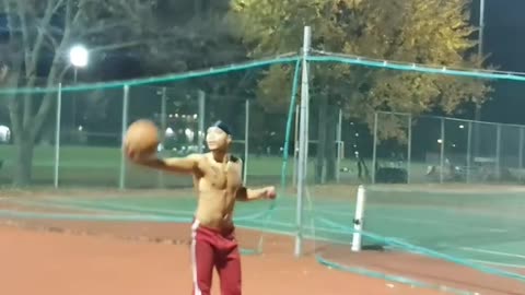 Boss man on the court hits fancy shot