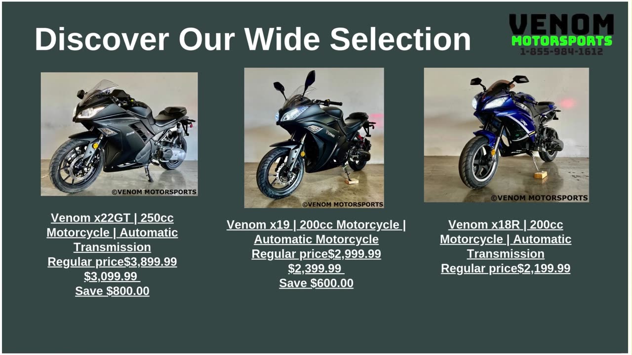 Discover High-Performance Automatic Sport Bikes at Venom Motorsports