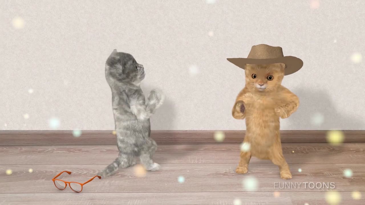 Two dancing cats@#