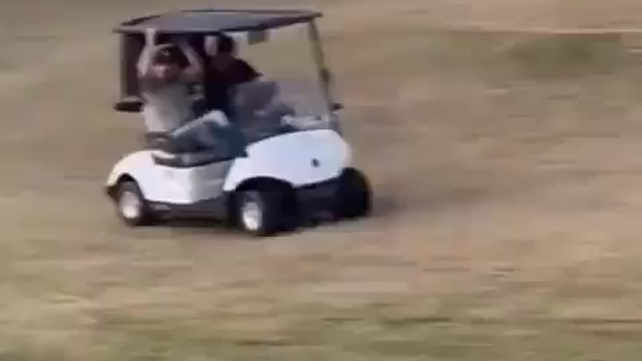 Man Wrecks Golf Cart