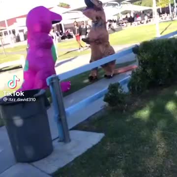 Barney vs T Rex