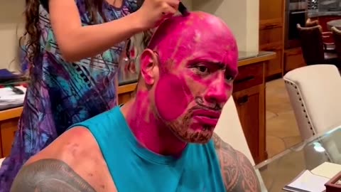 THEROCK : daddy do you want more makeup lmao