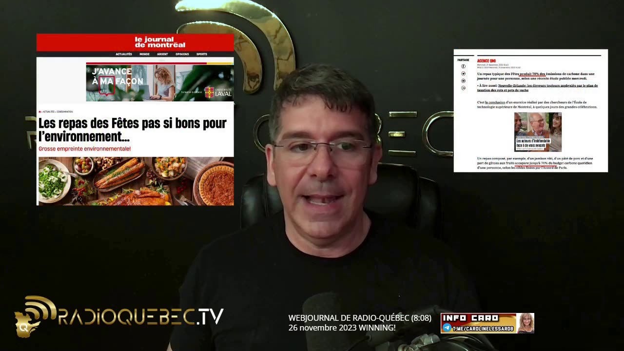 Extrait du WEBJOURNAL DE RADIO-QUÉBEC 26 novembre 2023 - WINNING! - Accord de Paris