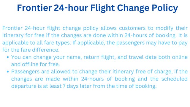 Frontier Flight Change Policy